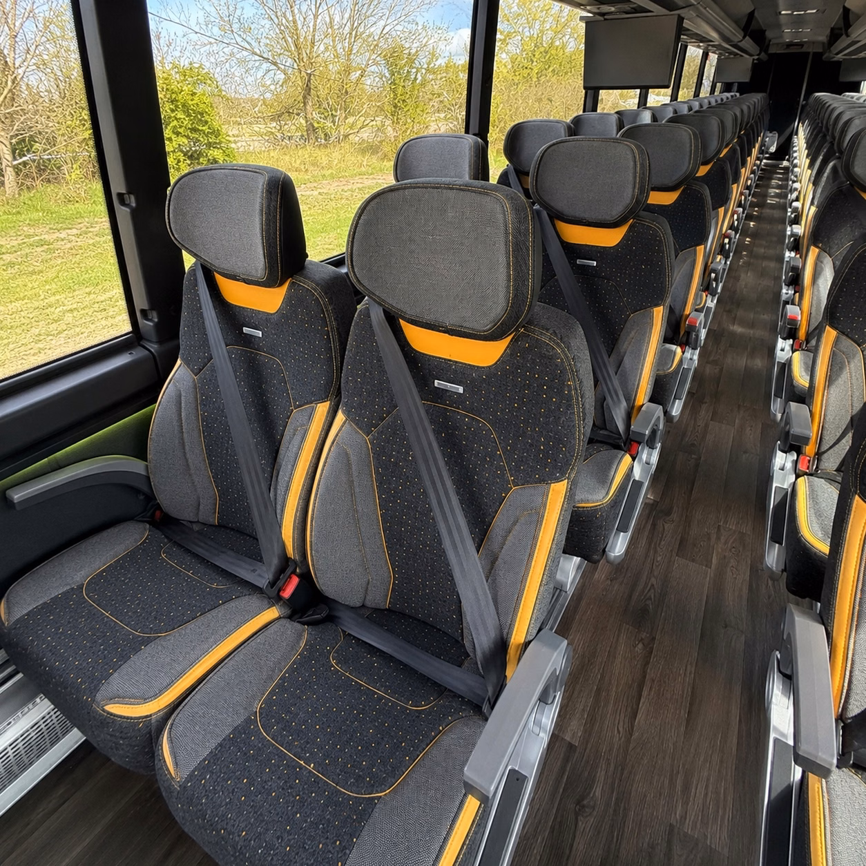 washington charter bus rental interior